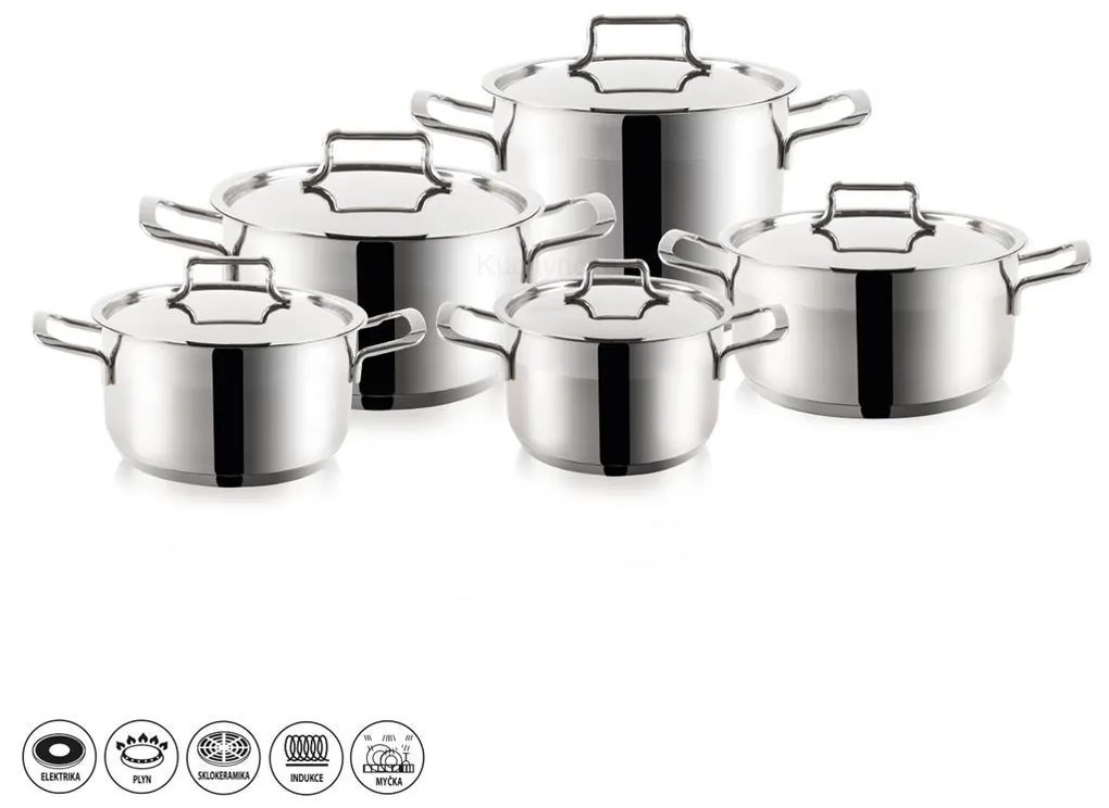ANETT nerezová sada hrncov, 10 ks