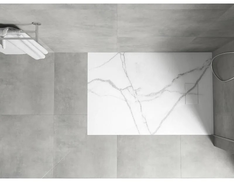 Mexen Hugo, obdĺžniková sprchová vanička SMC 100 x 80 cm, biely kameň, 42158010