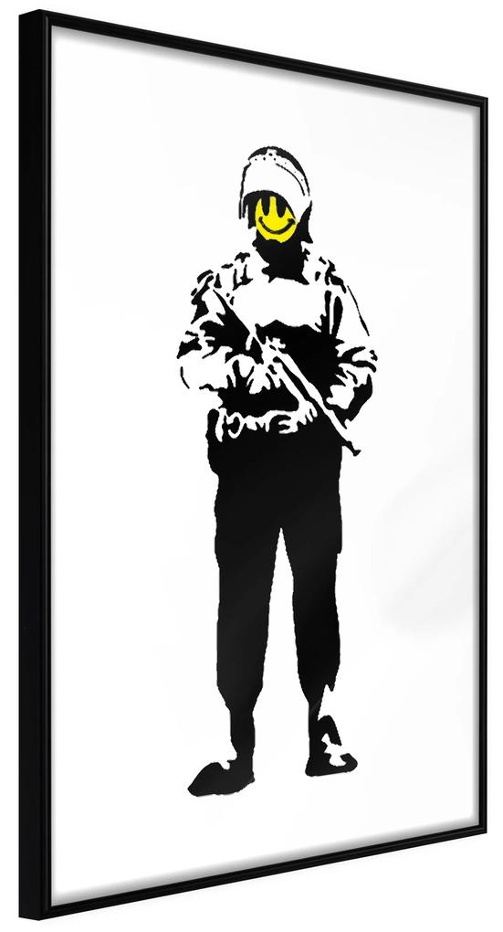 Artgeist Plagát - Smiling Policeman [Poster] Veľkosť: 20x30, Verzia: Zlatý rám s passe-partout