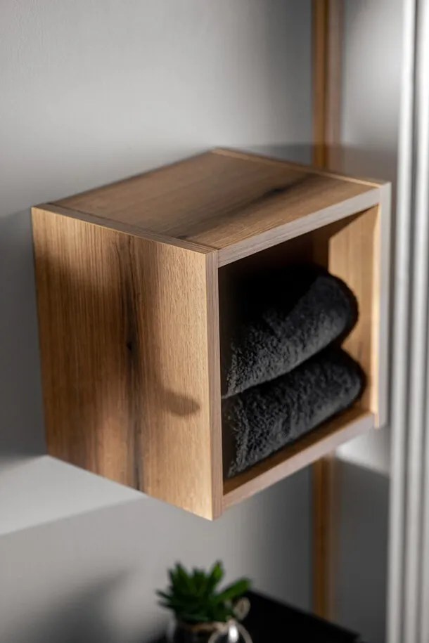 Kúpeľňová zostava Nova Cashmere 80 cm s umývadlom, doskou a skrinkami kašmírová/dub evoke