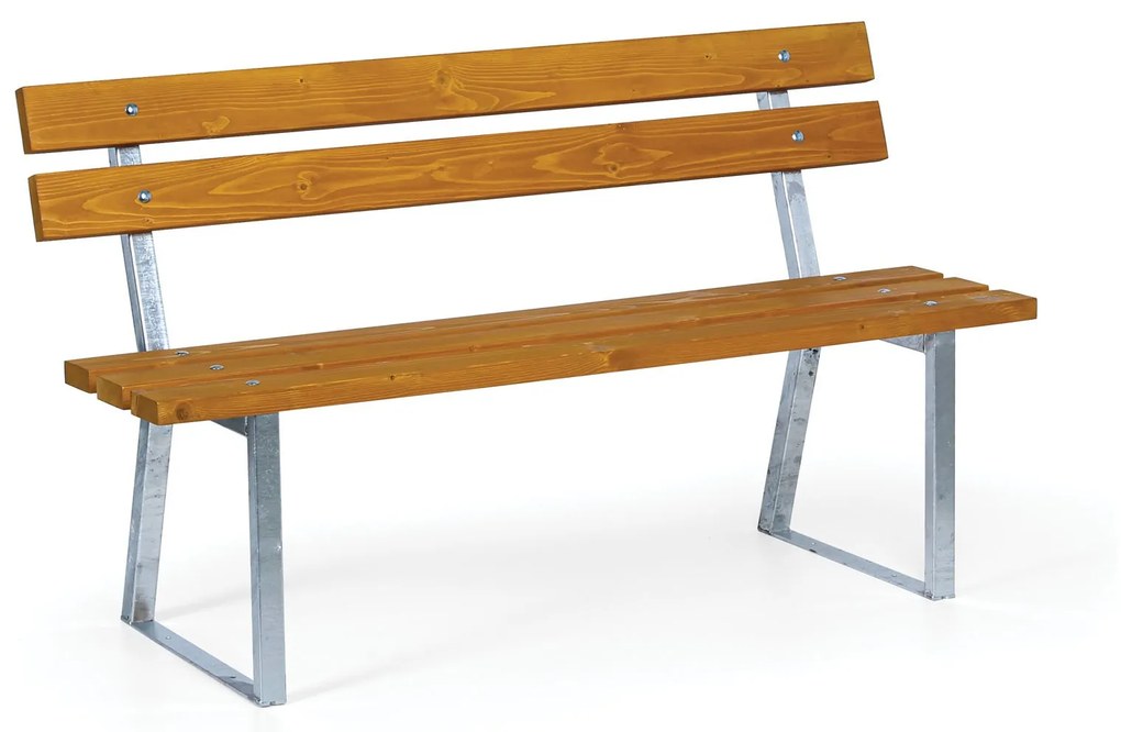 Parková lavička STANDARD s operadlom, zinková, 1500 mm, limba