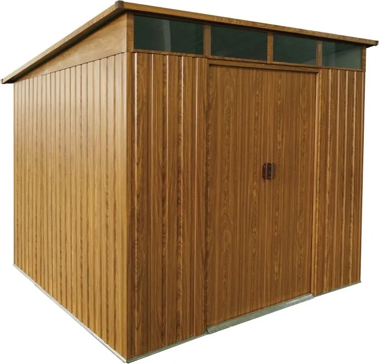 Záhradný domček BestBerg ZDSL-6D / 6,6 m² / 238 × 279 × 203 cm / dekor drevo/hnedá