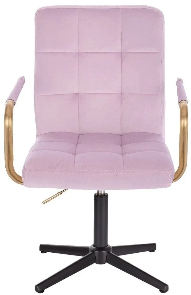 LuxuryForm DESIGN Stolička VERONA GOLD VELUR na čiernom kríži - levanduľa