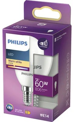 LED žiarovka Philips E14 7W/60W 806lm 2700K