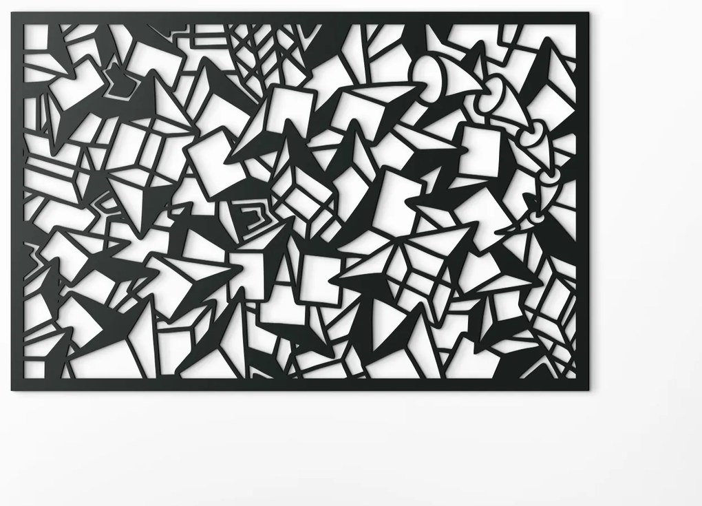 drevko Obraz z dreva Polygonalia Rozmer obrazu: 29 x 44,5 cm, Farba dekorácie: Čierna