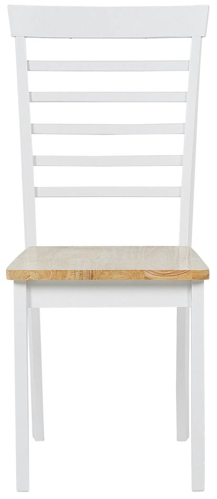 Sada 2 drevených jedálenských stoličiek biela/svetlé drevo BATTERSBY Beliani