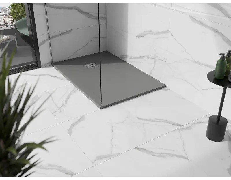 Mexen Stone+, obdĺžniková vanička z minerálneho kompozitu 100 x 90 cm, šedá-betónová, 44619010