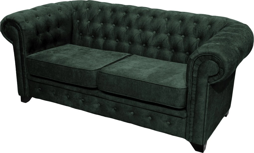 XXXLutz SEDAČKA CHESTERFIELD, drevo, textil, kompozitné drevo, tmavozelená MID.YOU - Sedačky - 000694009801