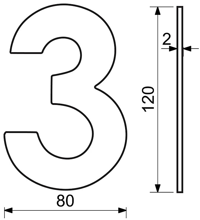 Domová číslica RICHTER RN.120L (čierna), 2, RICHTER černá