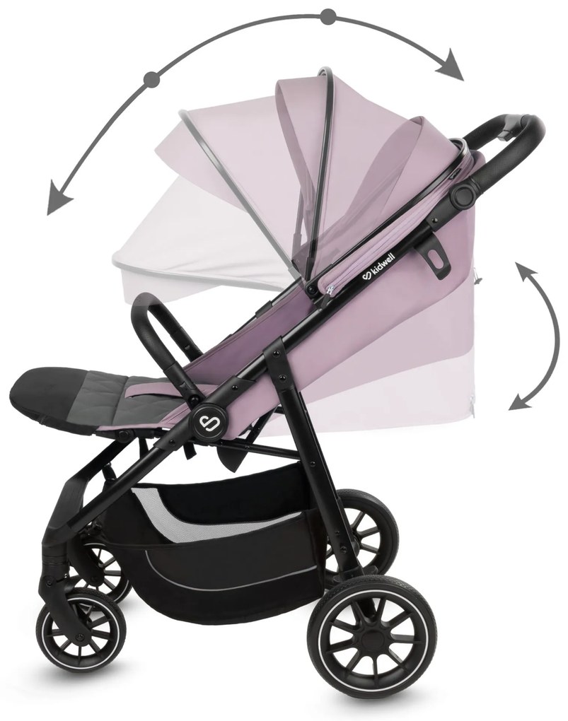Kočík Kidwell Enzo 2v1 pre deti od narodenia do 22 kg, XXL strieška UPF 50+