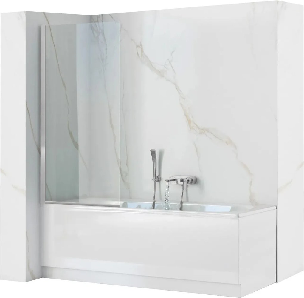 Vaňová zástena REA LAGOS FIX 80 cm, chróm/transparent
