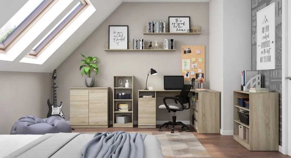 Rohový písací stôl Carlos, dub sonoma