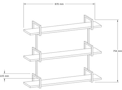 Nástenná polica URAS 76x90 cm borovica
