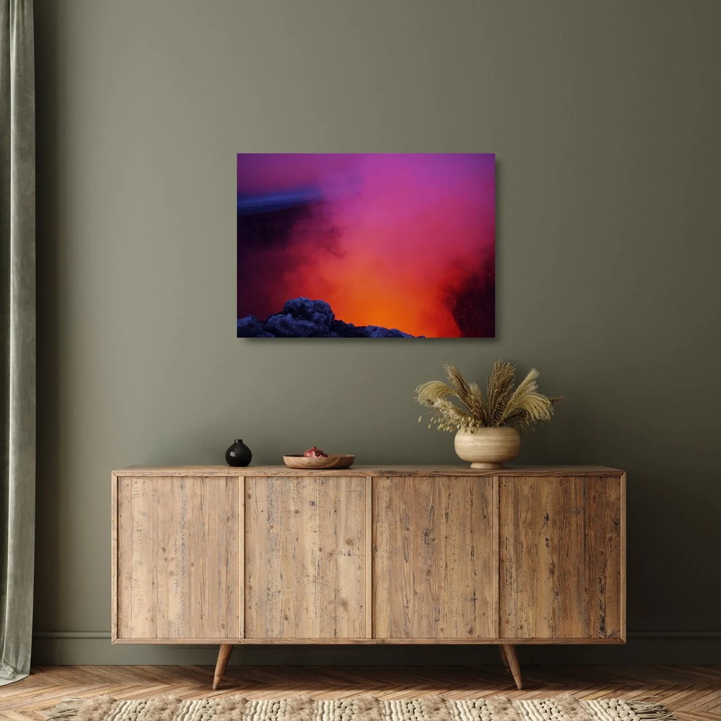 Sklenený obraz - sopka (70x50 cm)