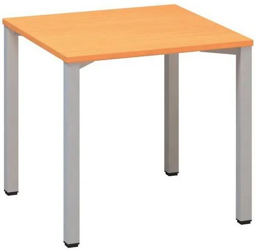 Konferenčný stôl Alfa 420 so sivým podnožím, 80 x 80 x 74,2 cm, rovné vyhotovenie, dezén buk Bavaria
