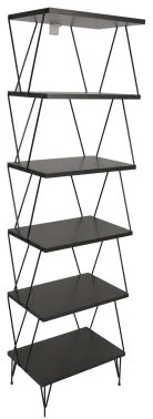 Knižnica BALABAN 165x48 cm antracit/čierna