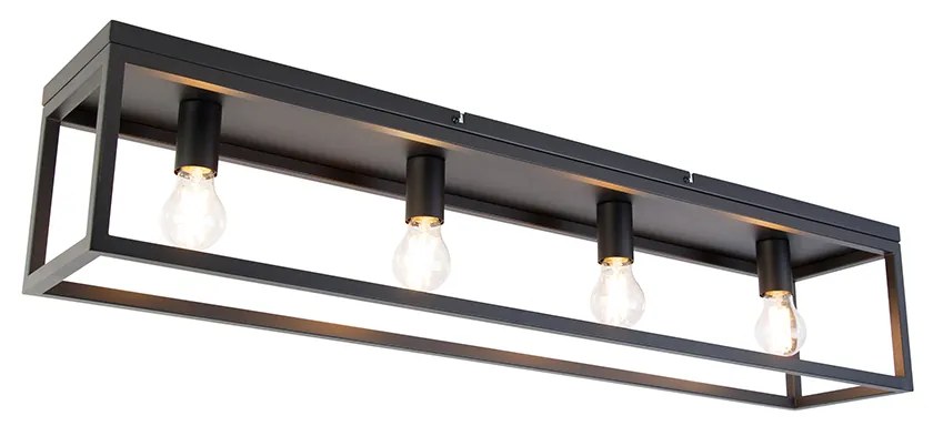 Inteligentné stropné svietidlo čierne 99,5 cm vrátane 4 Wifi A60 - Cage