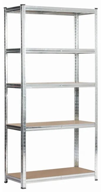 Kovový regál 90x40x180 cm strieborný