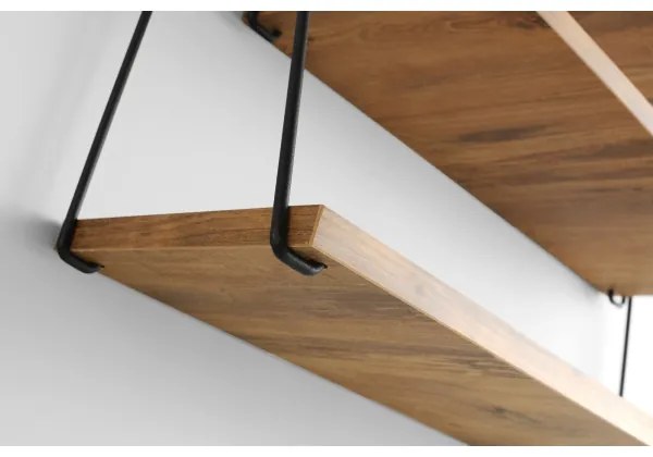 Nástenná polica ZIHON 63,5x60 cm čierna/hnedá