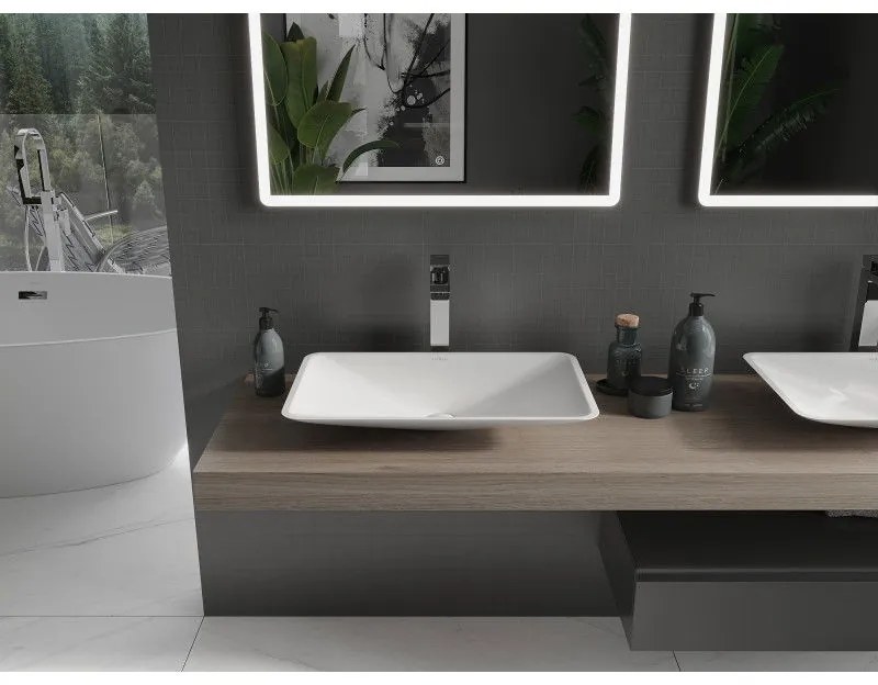 Mexen Esper, umývadlo na dosku z konglomerátu 60 x 38 cm, biela, 23036001