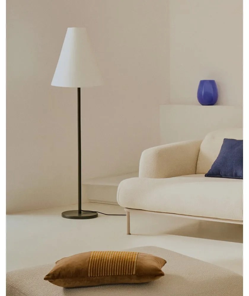 Tmavozelená stojacia lampa s textilným tienidlom (výška 153 cm) Navat – Kave Home