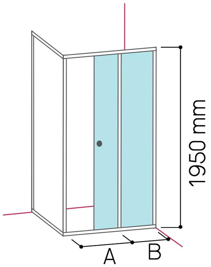 Glass 1989 Isy - Sprchový kút posuvné dvere do niky alebo v kombinácii s bočnou stenou, veľkosť 90 cm, profily chrómové, číre sklo,…