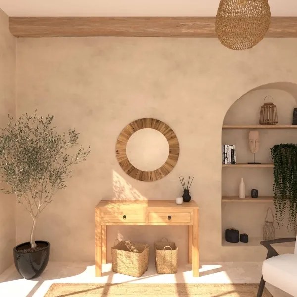 Atmosphera - Nástenné zrkadlo PAMELA pr. 83 cm jedľa