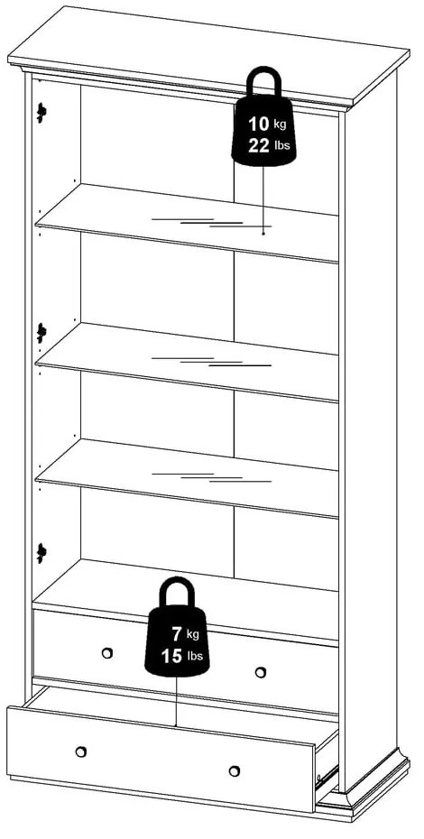 Sivá vitrína 96x201 cm Paris – Tvilum