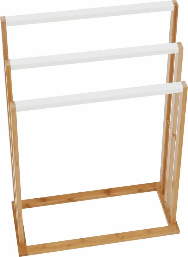Kondela Stojan na uteráky, bambus/biela, KOMO NEW