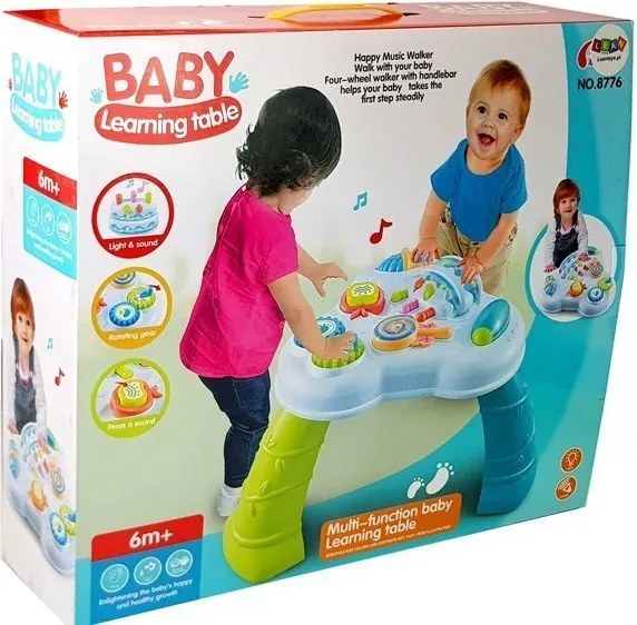 LEAN Toys Vzdelávací stolík so sladkosťami a zvukmi pre bábätko