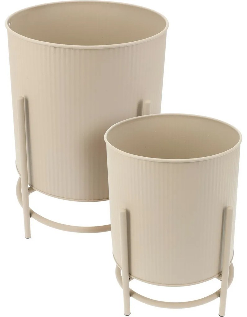 Súprava kovových stojanov na kvety Celano béžová, 2 ks