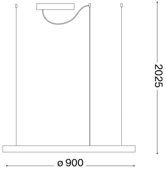 Ideal Lux - LED luster na lanku ORACLE SLIM LED/42W/230V 3000K priemer 90 cm biela