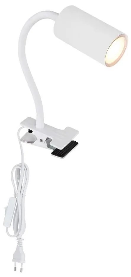 Globo 57911KW - Flexibilná lampa s klipom ROBBY 1xGU10/25W/230V biela