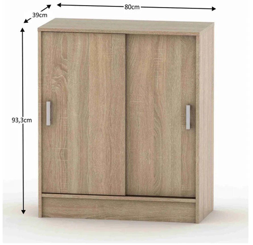 Skriňa BETTY s posuvnými dverami, dub Sonoma