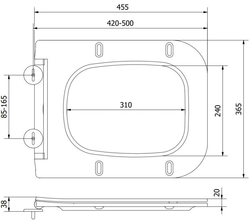 Mexen, Mexen Madox deska wolnoopadająca slim, duroplast, czarna mat - 39154085