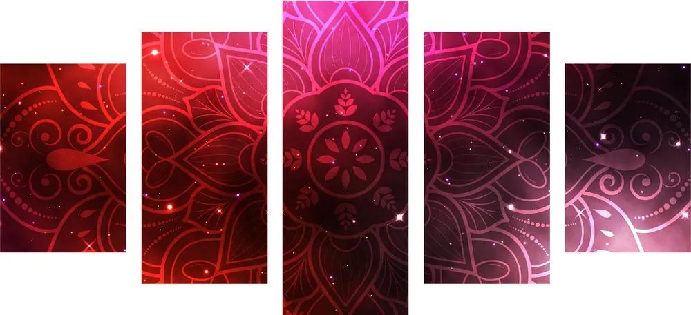 5-dielny obraz Mandala s galaktickým pozadím
