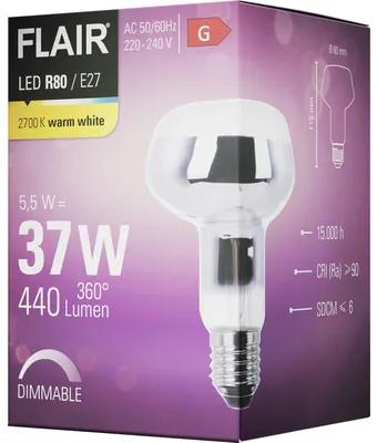 LED žiarovka FLAIR R80 E27/5,5W (37W) 440lm 2700K matná