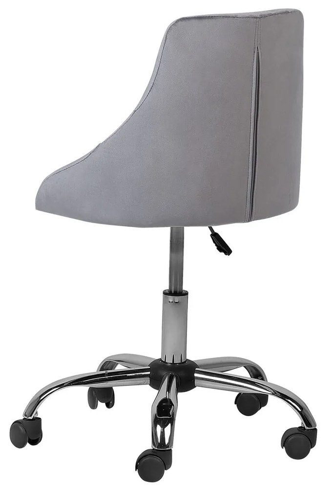 Zamatová kancelárska stolička sivá PARRISH Beliani