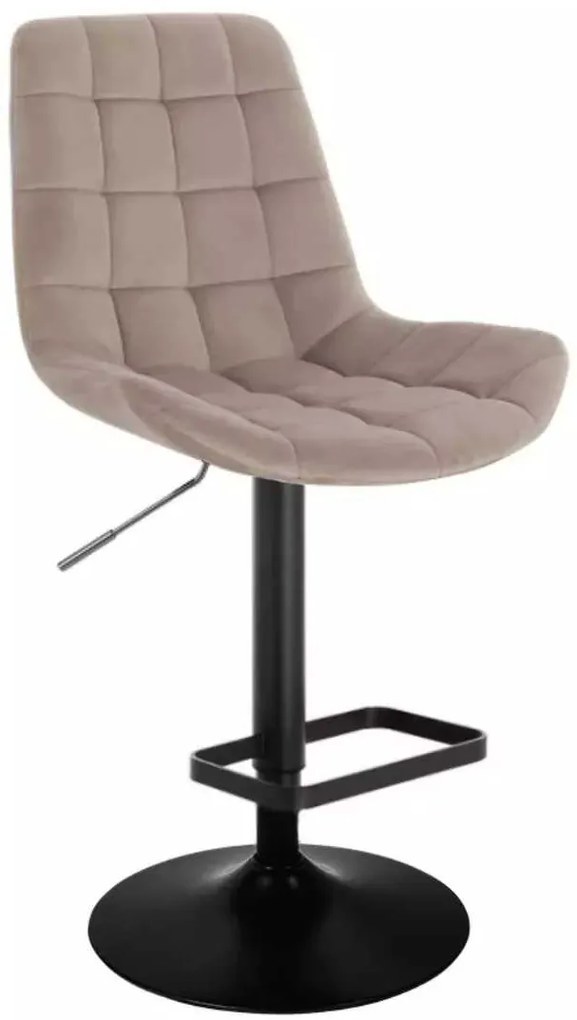 LuxuryForm DESIGN Barová stolička PARIS VELUR na čiernom tanieri - latte
