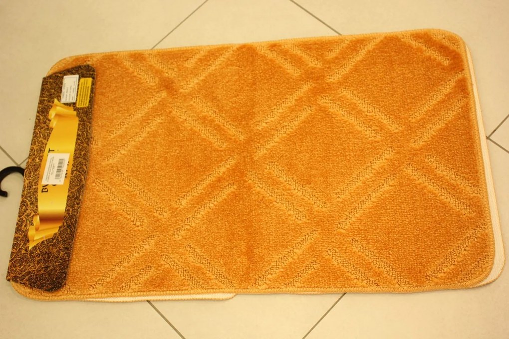 Kúpeľňová trojdielna súprava SYMBOL-STRIPE-MARLO (50x80 cm) - oranžová