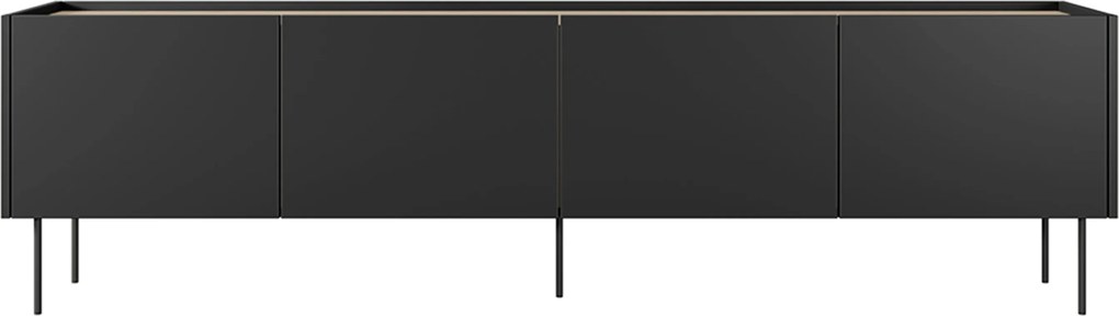 TV stolík Desin 220 cm s kovovými nohami - čierny mat / dub nagano