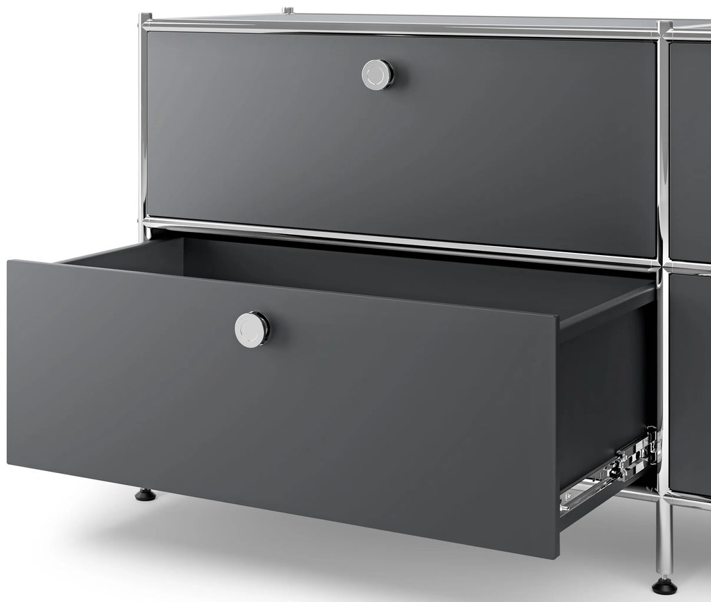 Kovová komoda »CN3« so 6 zásuvkami, sivá