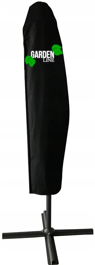 Záhradný slnečník s ochranným obalom a LED osvetlením BANANA 300 cm zelený