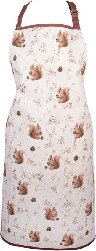 Béžová bavlnená zástera s veveričkami Tiny Squirrel - 70*85 cm