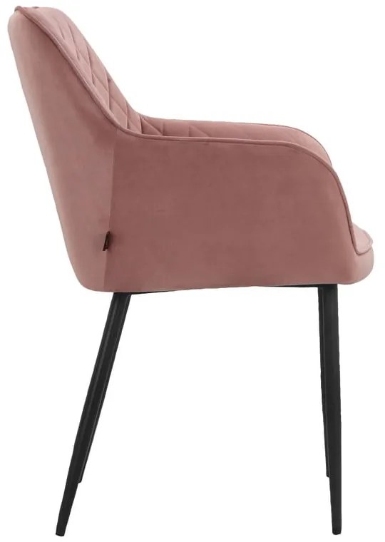 Svetloružové čalúnené jedálenské kreslá v súprave 2 ks Elvira – Støraa