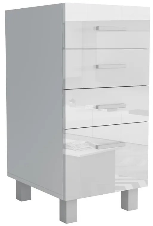 Kuchynská skrinka Lucjan 40D 4S LUX biela