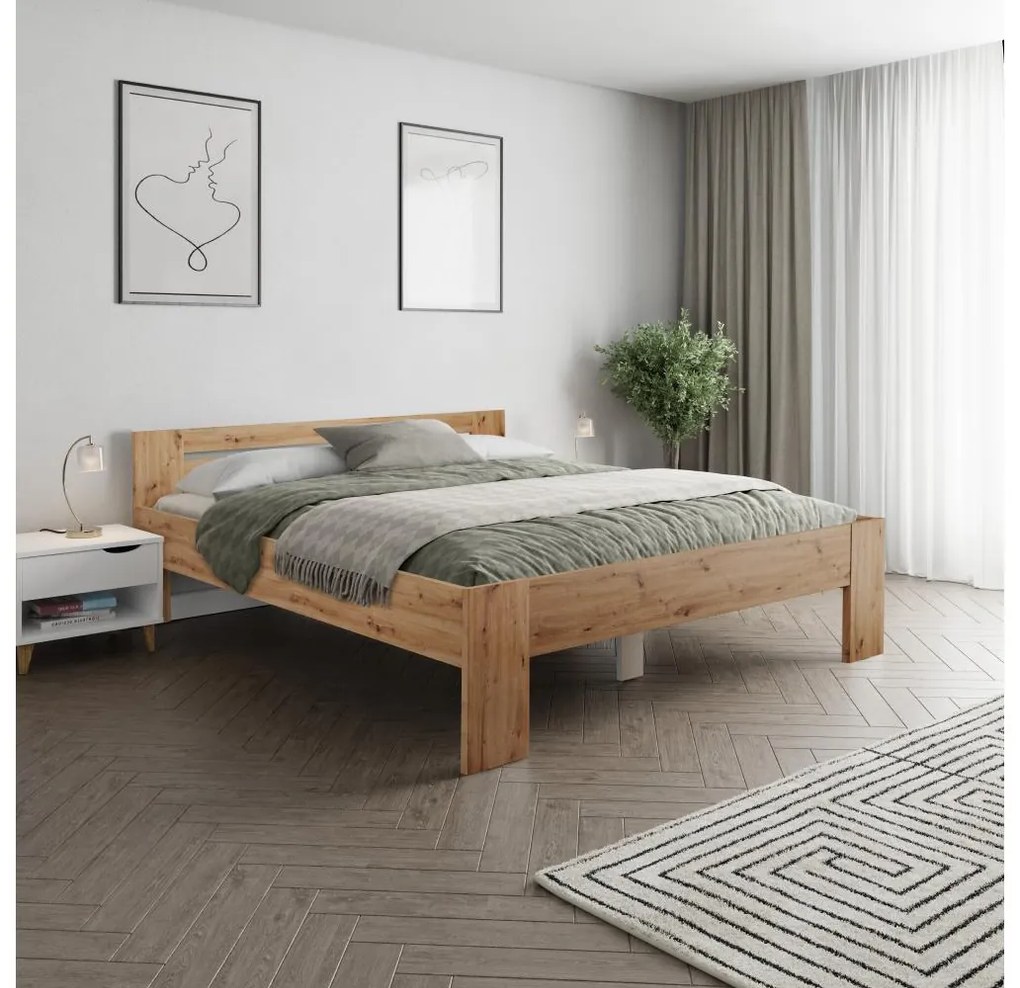 Manželská posteľ 180x200 cm Boyard (dub artisan). Vlastná spoľahlivá doprava až k Vám domov. 1119509