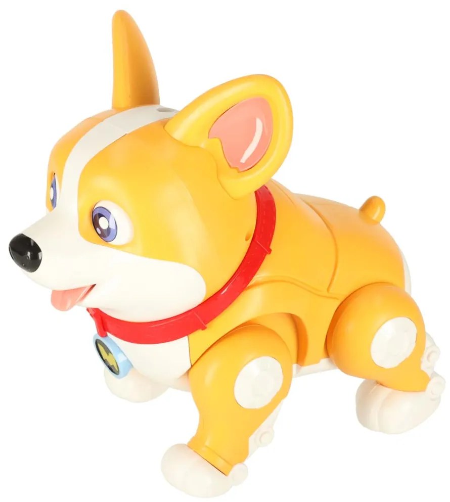 KIK Interaktívna hračka pes Corgi s hudbou a svetielkami