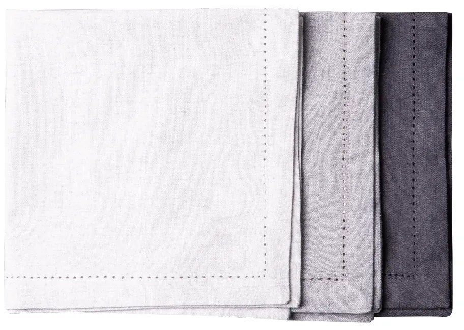 Oceľové sivé bavlnené obrúsky 45 x 45 cm 2 ks – Basic Ambiente - 596402