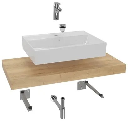 Hansa Dolce kúpeľňová zostava s doskou pod umývadlo 100x8x50 cm dub halifax KSETDO12